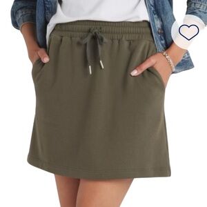 Nine Britton Olive Terry Drawstring Mini Skirt